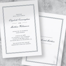 Invitation de mariage élégante classique et simple