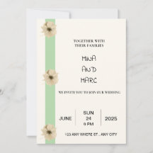 Invitation de mariage élégante - Design floral cla