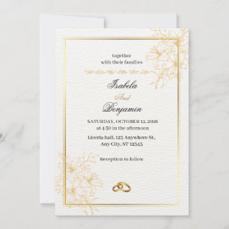 Invitation de mariage élégante en or