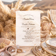 Invitation de mariage élégante et bohème avec herb