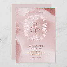 Invitation de mariage élégante et chic Rose