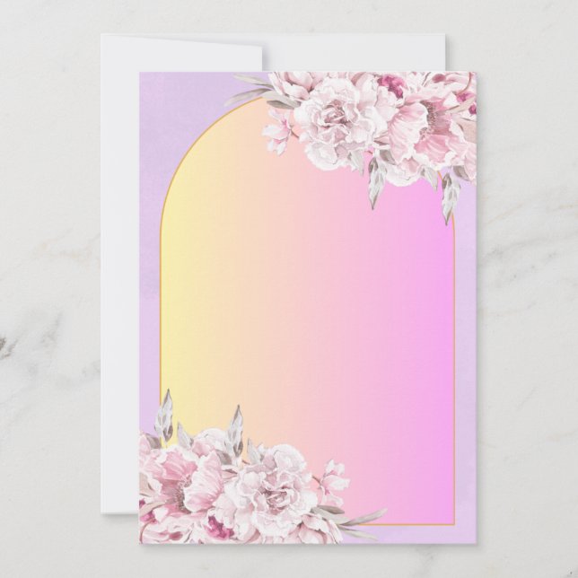 Invitation de mariage élégante florale romantique (Devant)