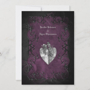 Invitation de mariage élégante gothique Halloween