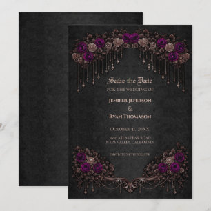 Invitation de mariage élégante gothique pour sauve