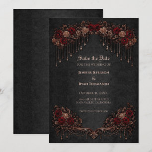 Invitation de mariage élégante gothique pour sauve