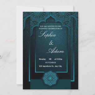 Invitation de mariage élégante marocaine