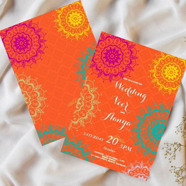Invitation de mariage élégante Mehndi (Créateur téléchargé)