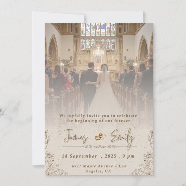 Invitation de mariage élégante | Modèle personnali (Devant)