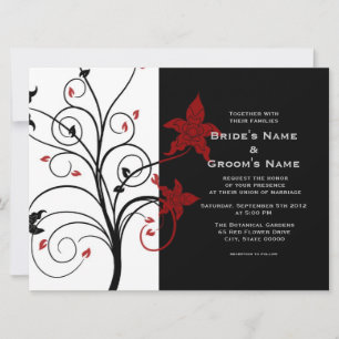 Invitation de mariage élégante moderne florale noi