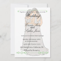 Invitation de mariage élégante pour deux mariées