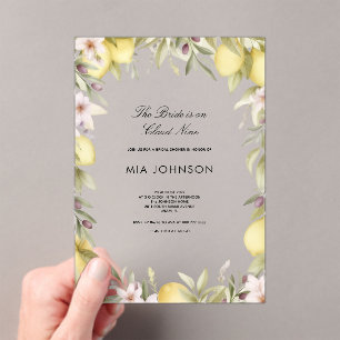 Invitation de mariage en acrylic citrus au citron