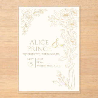 Invitation de mariage en acrylique florale modifia