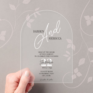 Invitation de mariage en acrylique givré Simple Mo