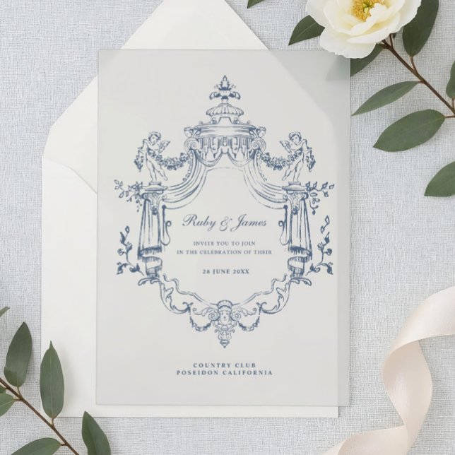 Invitation de mariage en acrylique ornement baroqu (Créateur téléchargé)