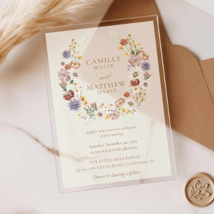 Invitation de mariage en acrylique pour jardin de