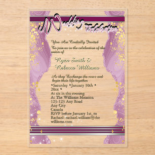Invitation de mariage en acrylique transparent