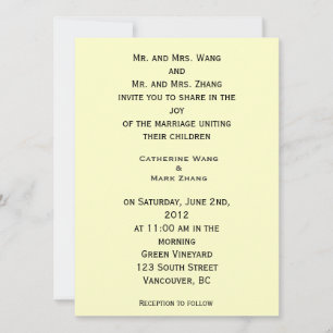 Invitation de mariage en beaux-arts floraux vintag