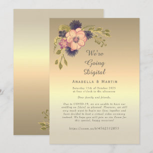Invitation de mariage en ligne Floral Pink Gold