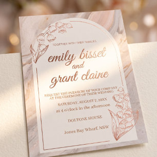 Invitation de mariage en marbre d'agate de pierre
