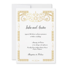 Invitation de mariage en or
