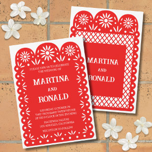 Invitation de mariage en papier picado mexicain ro