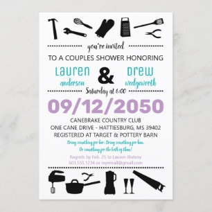 Invitation de mariage et de douche de couples Cuis