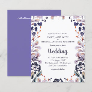 Invitation de mariage Feuilles violets de lavande 