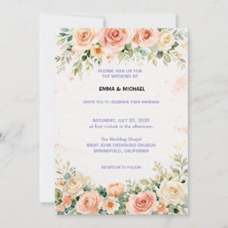 Invitation de mariage Floral