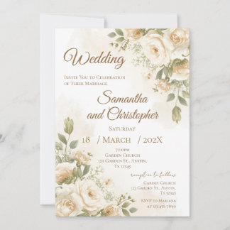 Invitation de mariage floral bohème