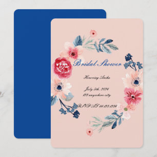 Invitation de mariage floral rose 