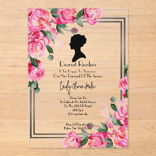 Invitation de mariage floral rose