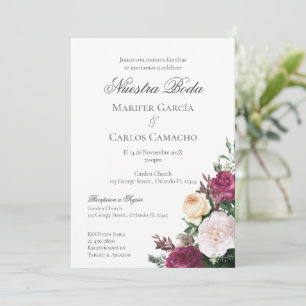 Invitation de mariage floral rouge Invitation Spa