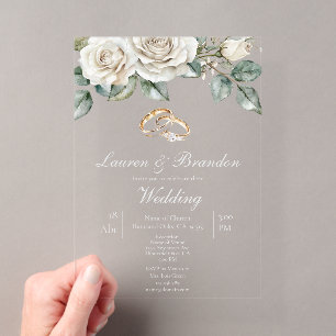 Invitation de mariage florale à la verdure acryliq
