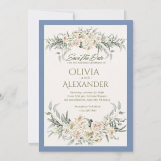 Invitation de mariage florale à l'aquarelle élégan