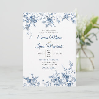 Invitation de mariage florale à l'aquarelle élégan
