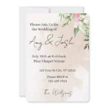 Invitation de mariage florale aquarelle