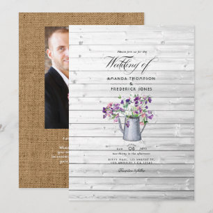 Invitation de mariage florale aux pois de senteur 