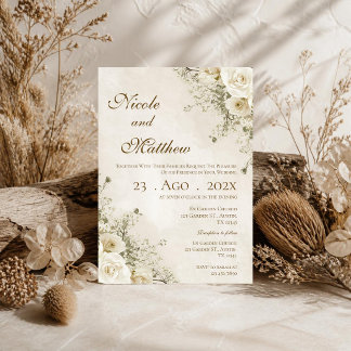 Invitation de mariage florale boho élégante