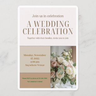 Invitation de mariage florale - Élégant design bot