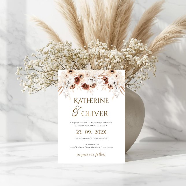 Invitation de mariage florale élégante (Créateur téléchargé)