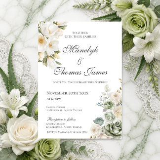 Invitation de mariage florale élégante