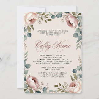 Invitation de mariage florale élégante