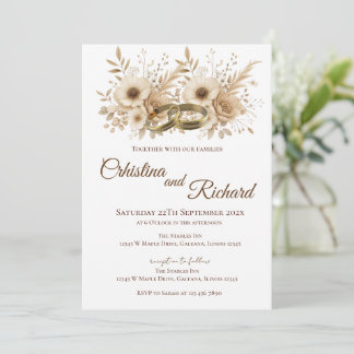Invitation de mariage florale élégante