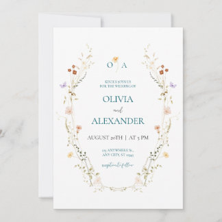Invitation de mariage florale élégante