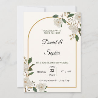 Invitation de mariage florale élégante
