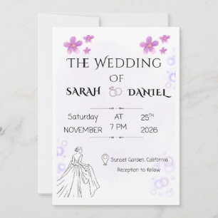 Invitation de mariage florale élégante