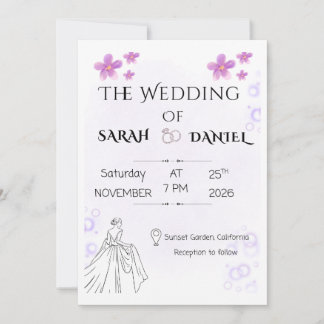 Invitation de mariage florale élégante
