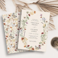 Invitation de mariage florale en terre cuite