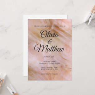 Invitation de mariage florale en tulle rose pâle m