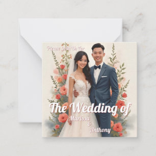 Invitation de mariage florale romantique style vin